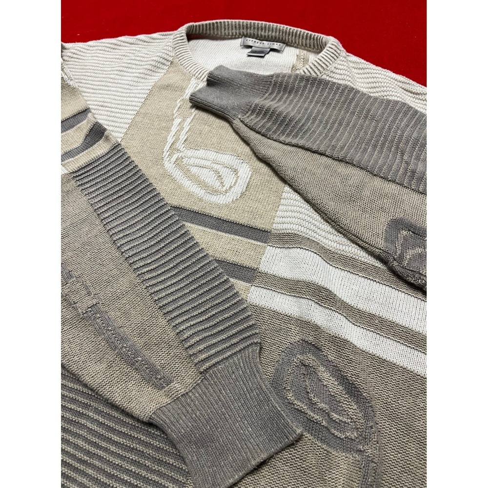 Cypress Links Mens XL Golf Motif Knit Sweater Made in USA Beige Brown